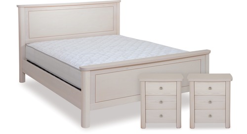 Cardrona Queen Slat Bed Frame & Headboard + Bedsides x 2